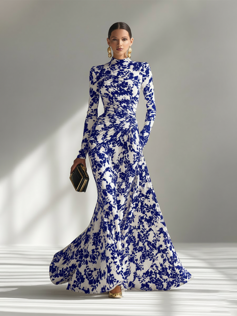 Schwarz-weiße gestreifte Wickelkleid