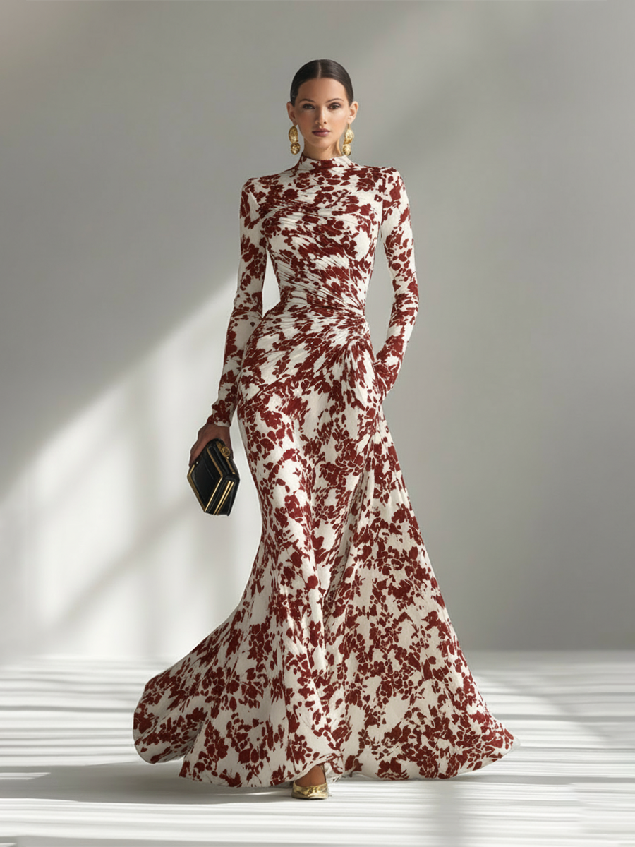 Schwarz-weiße gestreifte Wickelkleid