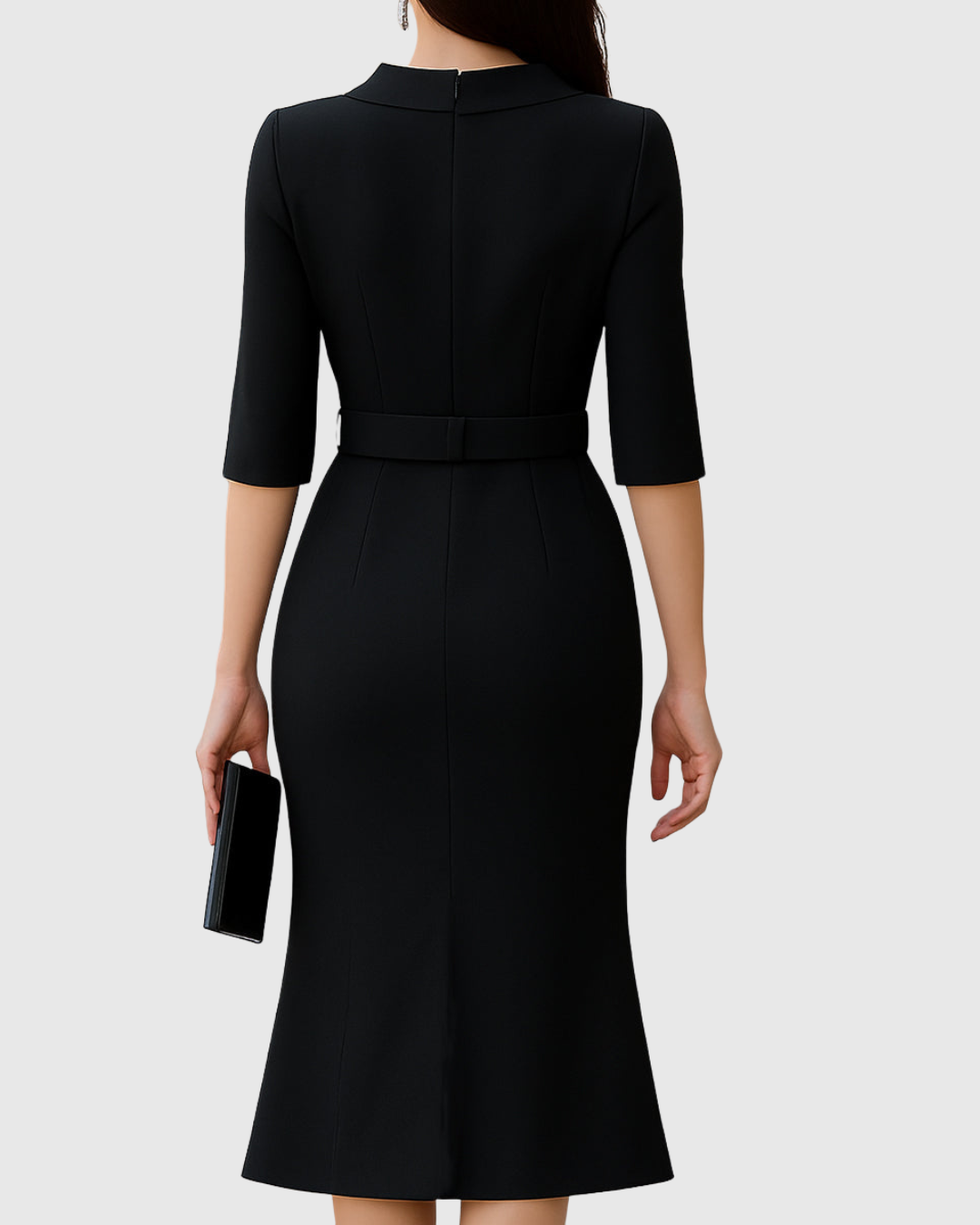 Blythewyn | Klassisches Schwarzes Midi-Kleid