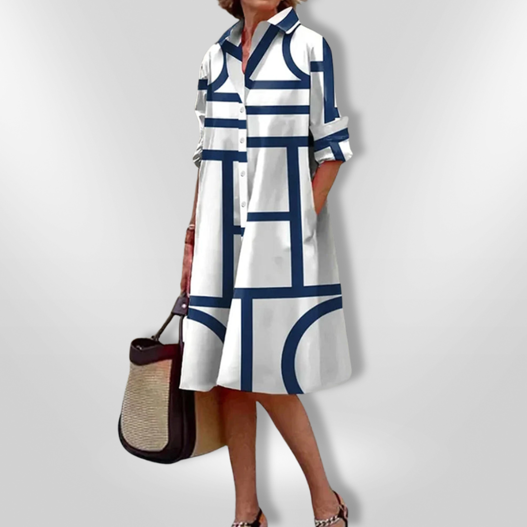 Camilla | Midi-Kleid mit geometrischem Design