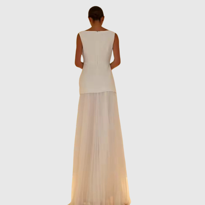 Rowina | Ärmelloses Kleid mit fließenden Falten