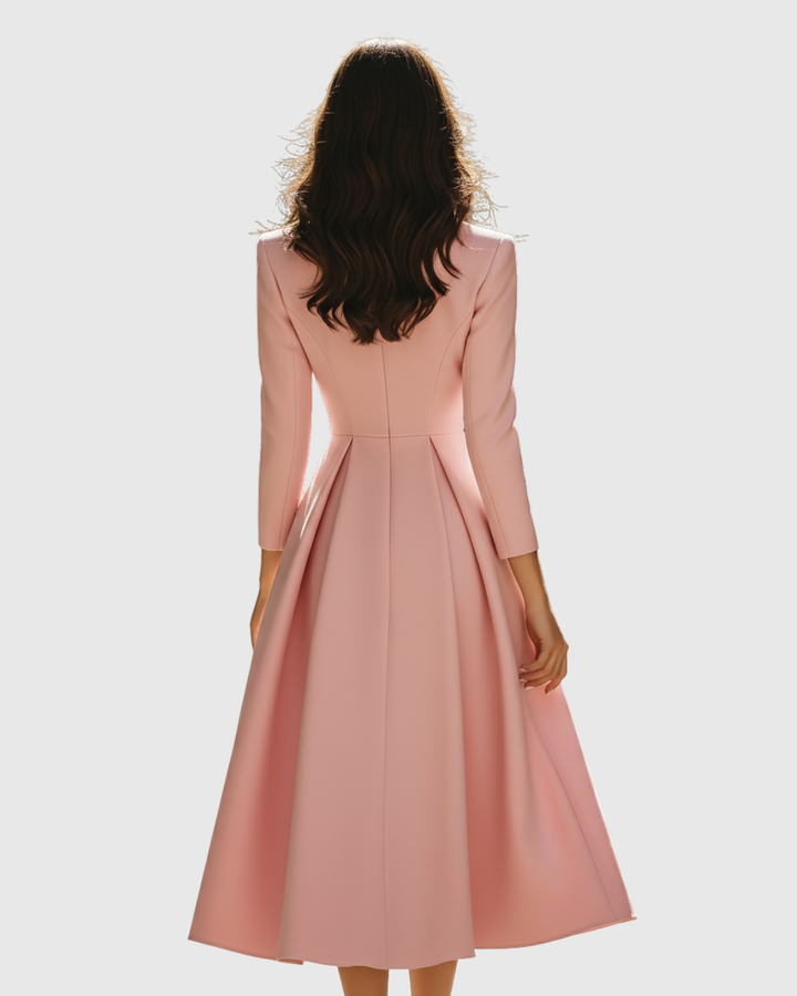 Ceryth | Elegantes plissiertes Blazer-Midi-Kleid