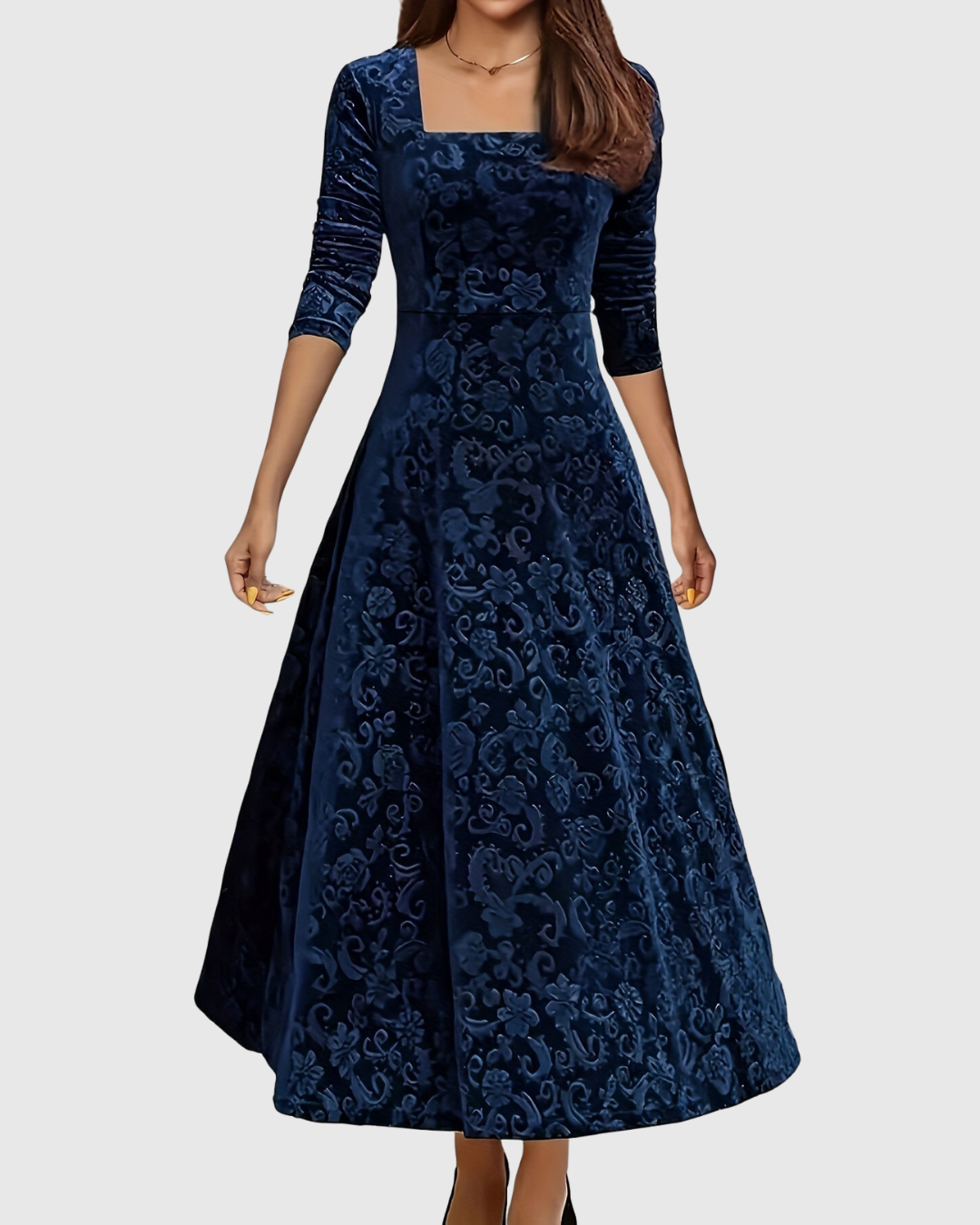 Vespera | Anmutiges Floral-Midi-Kleid