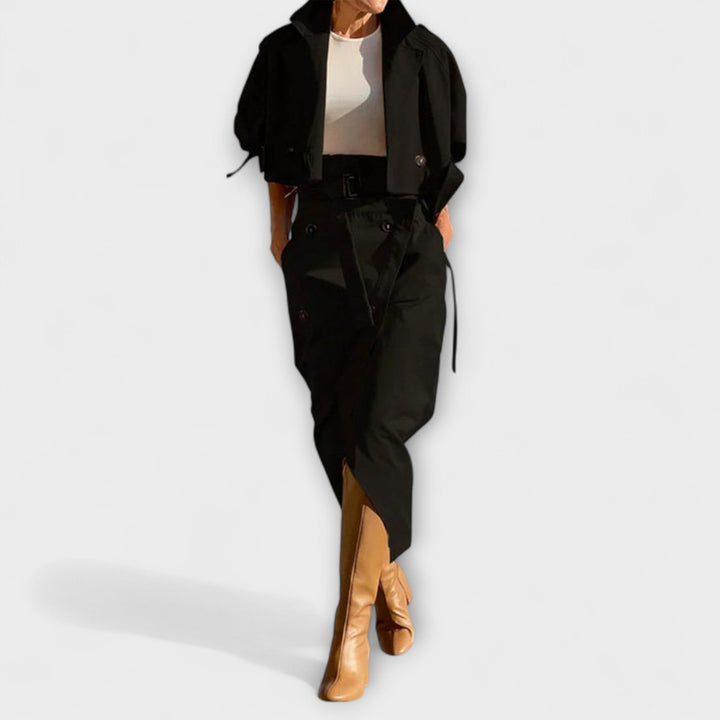 Lyra – Elegante Jacke und Midi-Rock mit Taschen