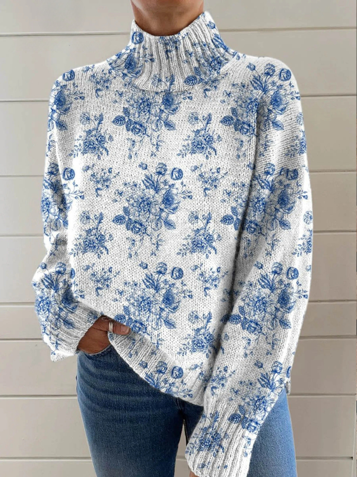 Milka | Floral Muster mit künstlerischem Druck Rollkragenpullover