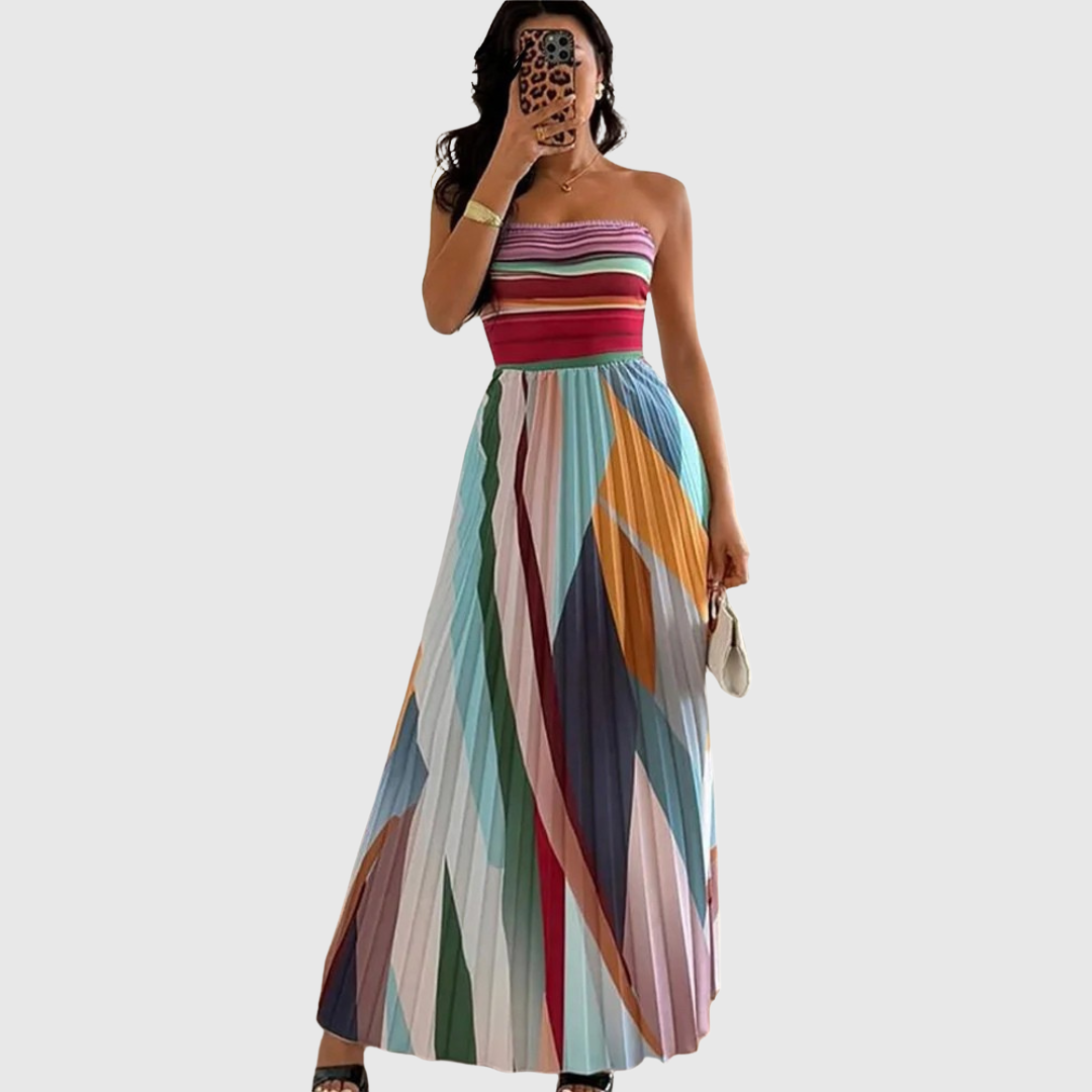 Isola - Elegantes Plissiertes Abendkleid