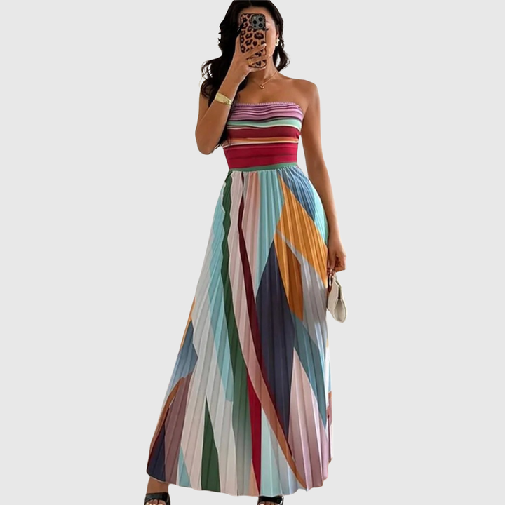 Isola - Elegantes Plissiertes Abendkleid