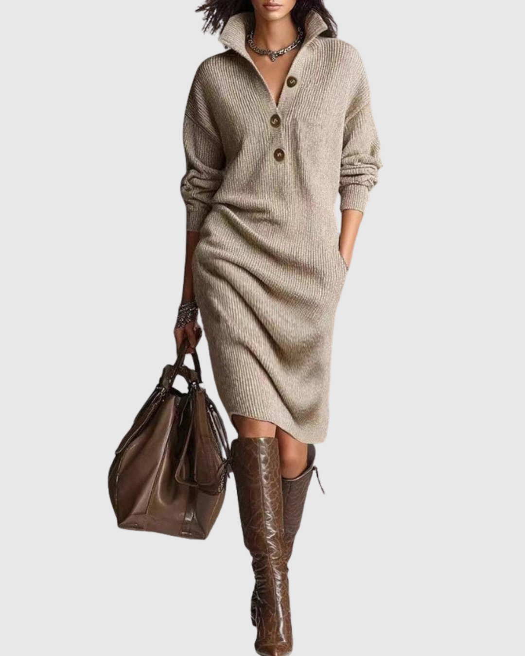 Arianell | Midi-Kleid aus reiner Wolle für den Winter
