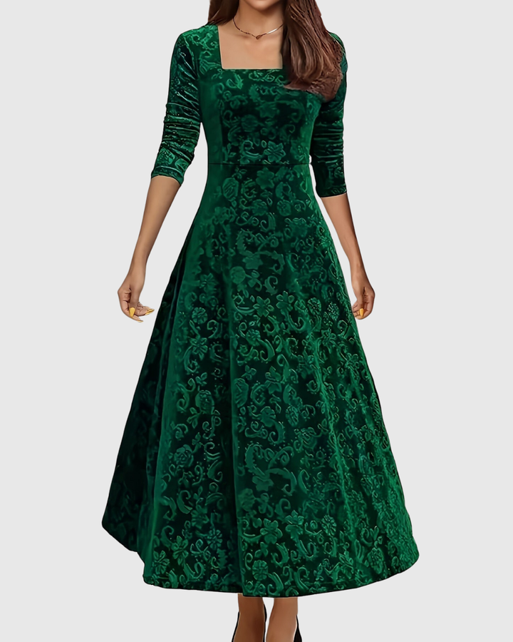 Vespera | Anmutiges Floral-Midi-Kleid