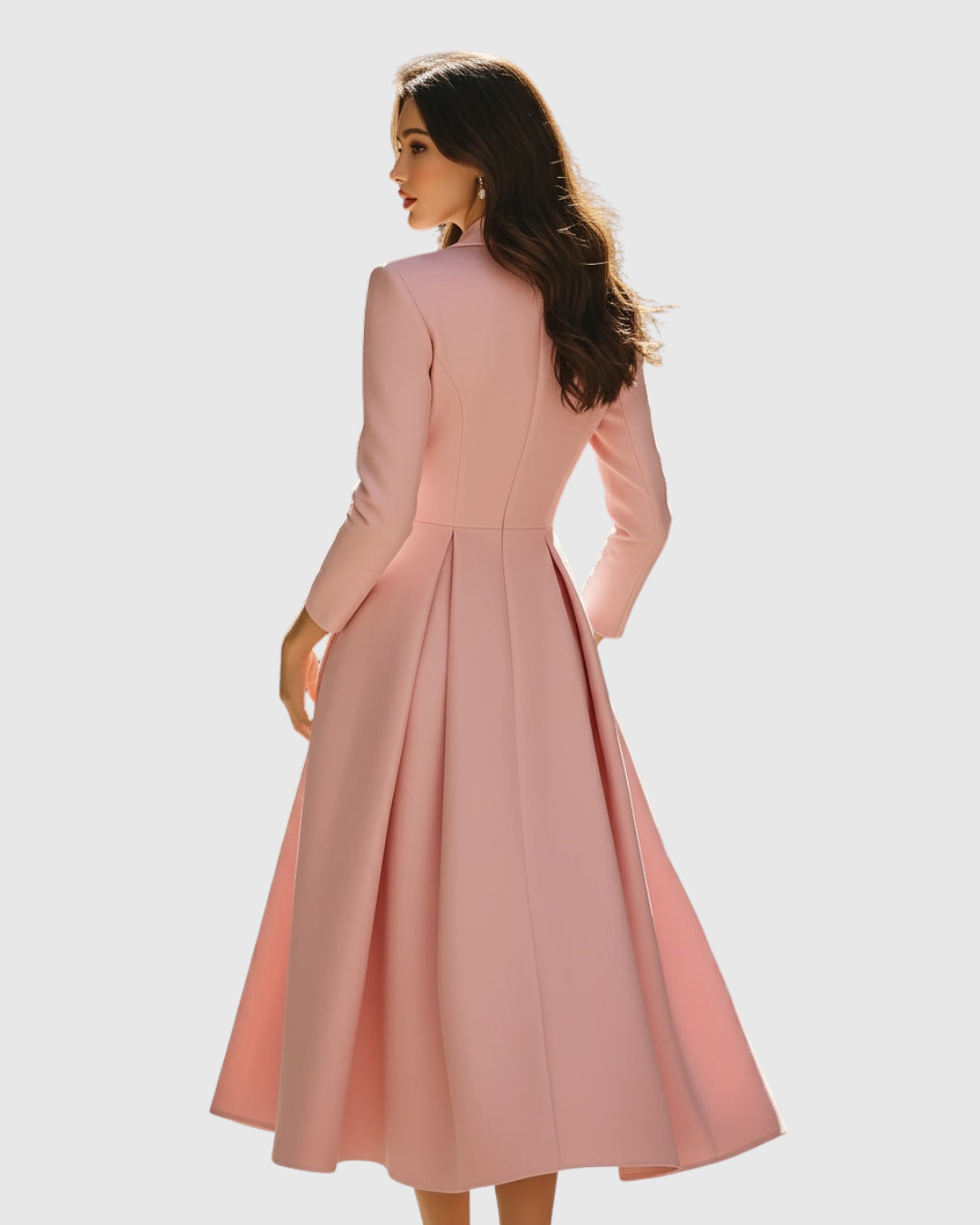 Ceryth | Elegantes plissiertes Blazer-Midi-Kleid