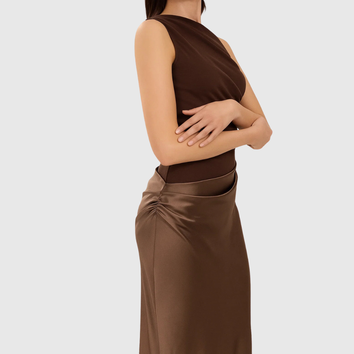 Elara | Satin Asymmetrisches Abendkleid