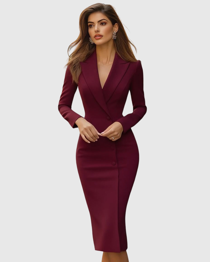 Seleneva | Elegantes maßgeschneidertes Midi-Kleid