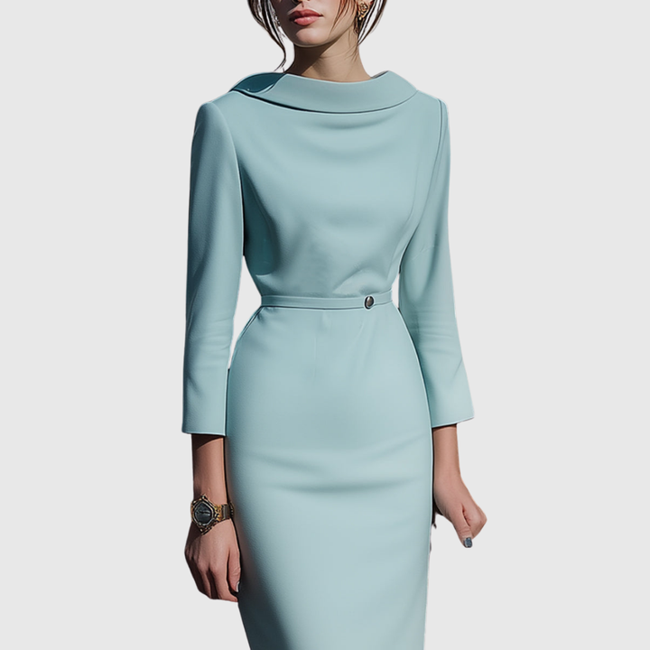 Alice - Drapiertes Bleistift-Midi-Kleid