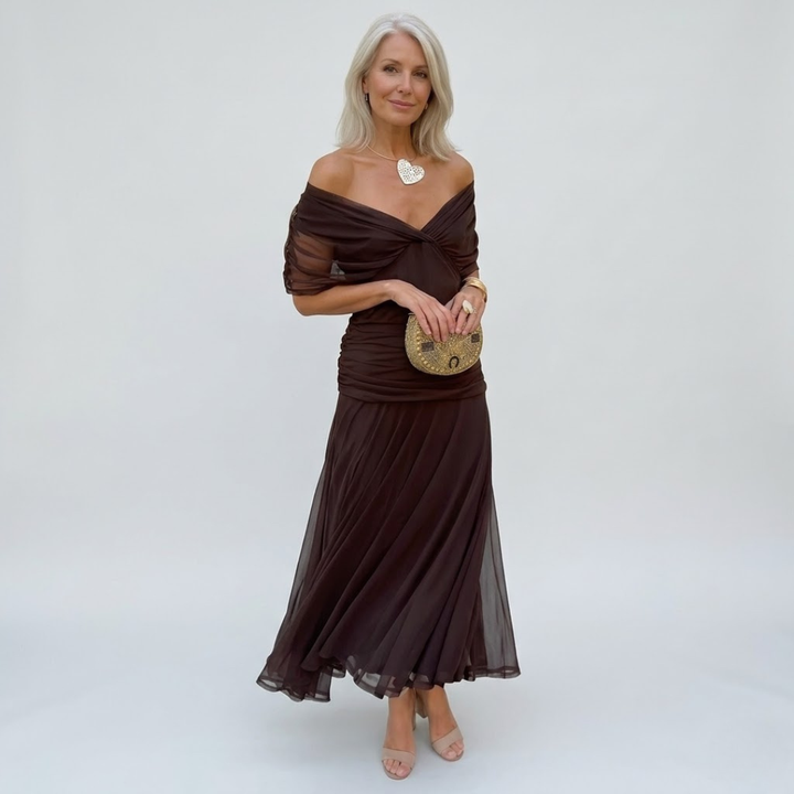 Freya - Fließendes Floral V-Ausschnitt Kleid