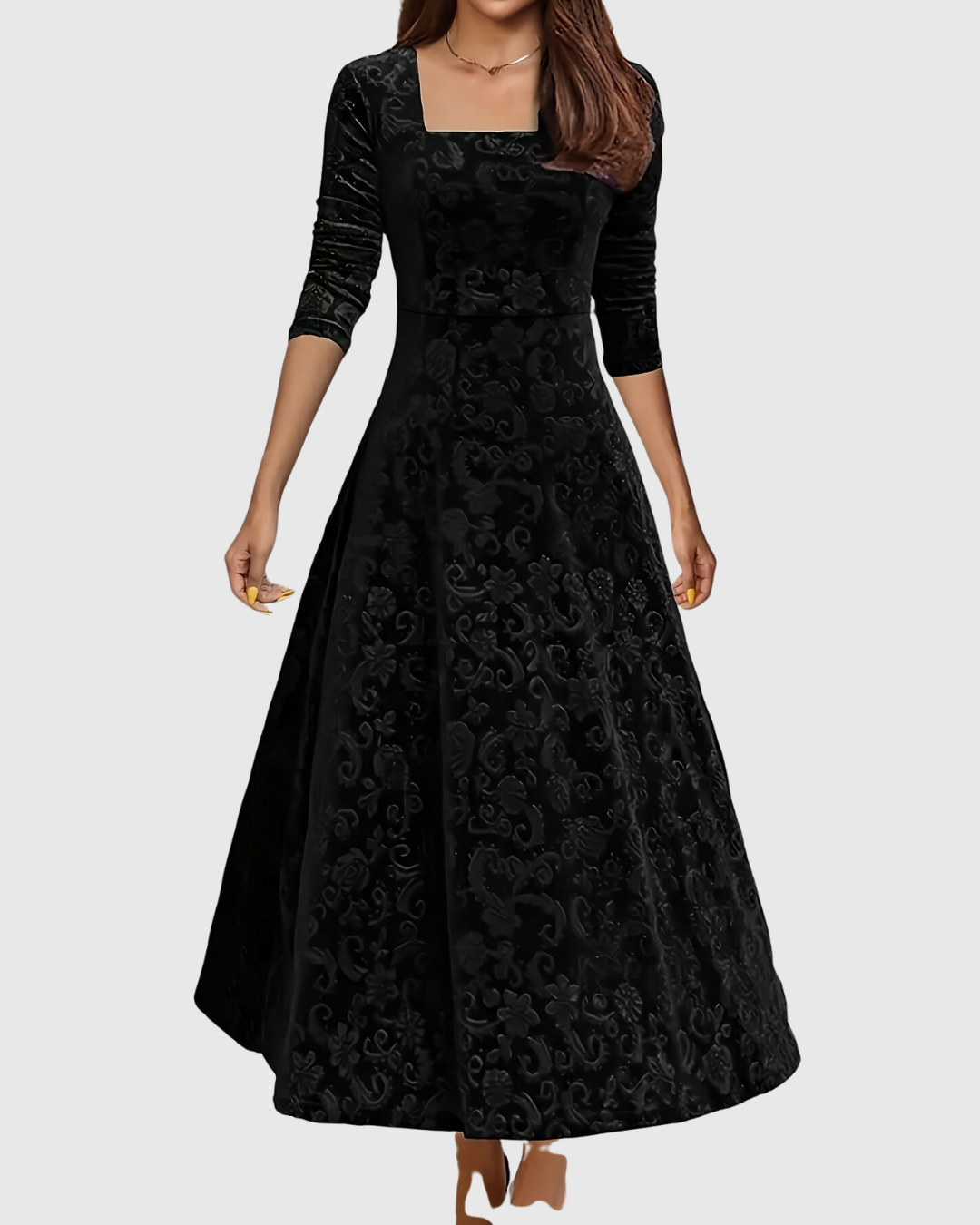 Vespera | Anmutiges Floral-Midi-Kleid