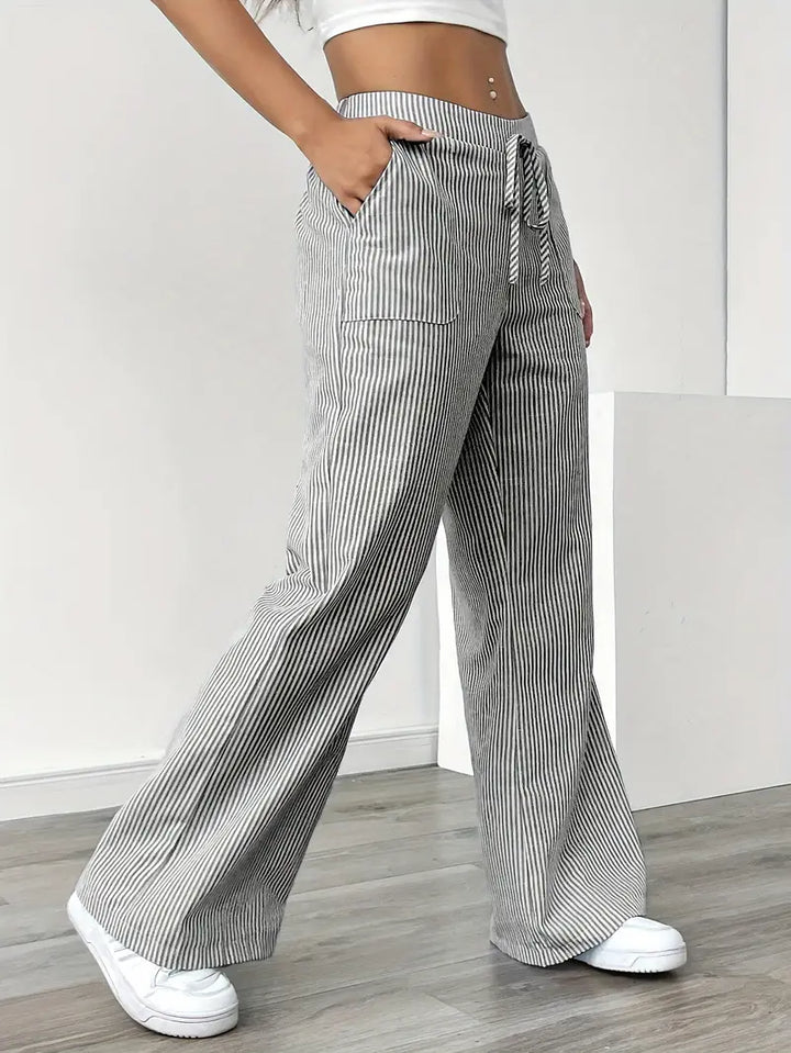 Alina™ | Elegante gestreifte Hose mit Taschen