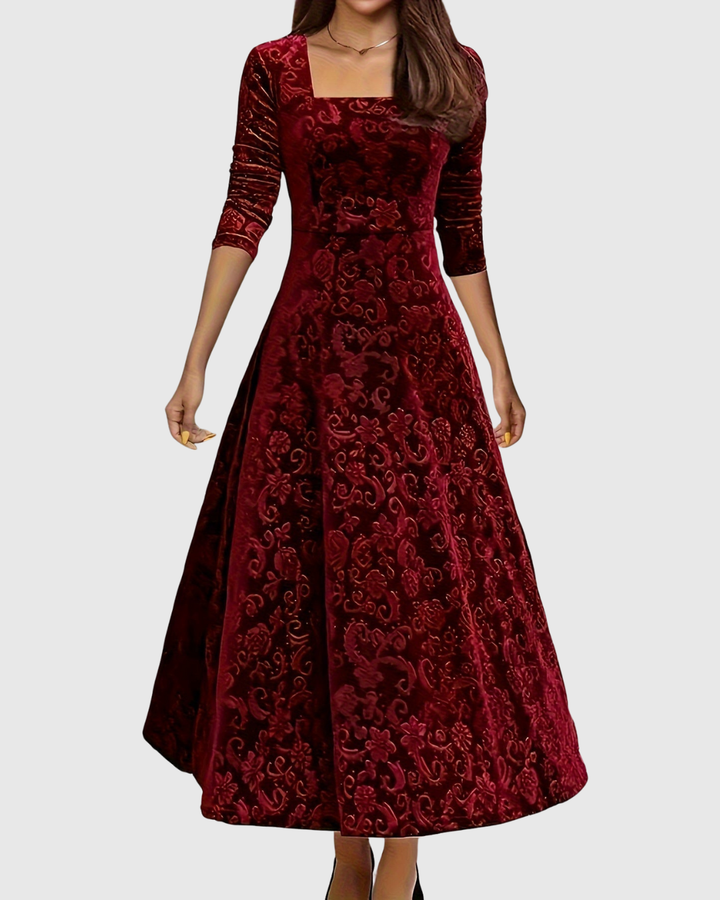 Vespera | Anmutiges Floral-Midi-Kleid