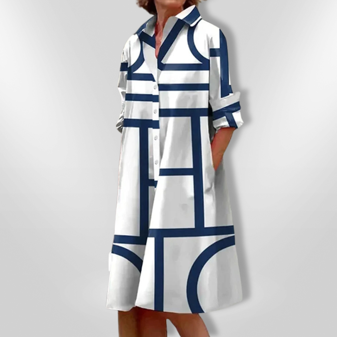 Camilla | Midi-Kleid mit geometrischem Design