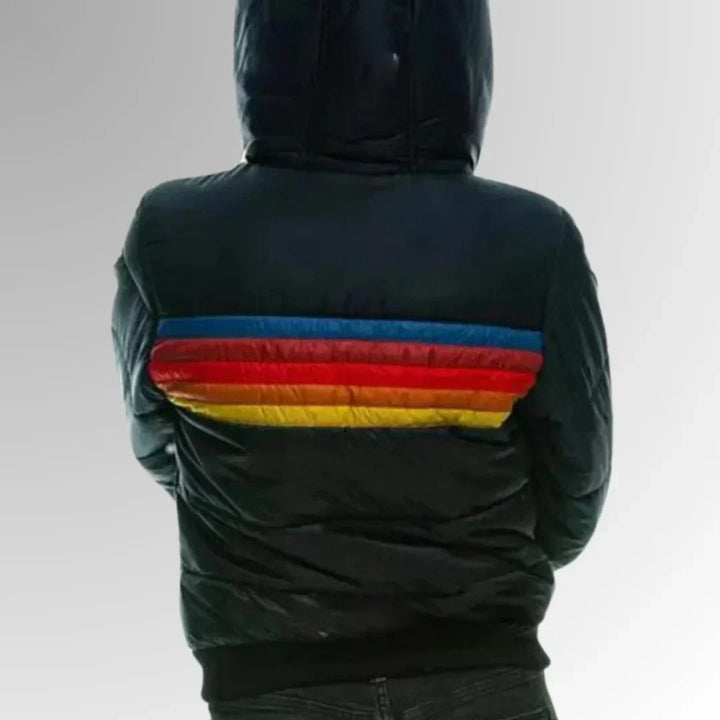 Sierra - Damen Retro Gestreifte Pufferjacke