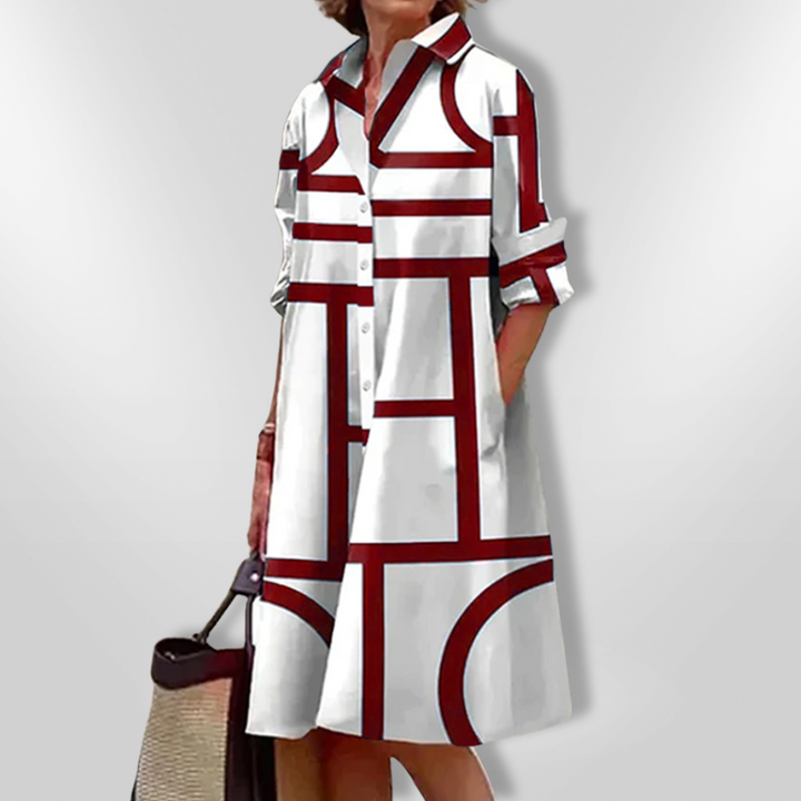 Camilla | Midi-Kleid mit geometrischem Design