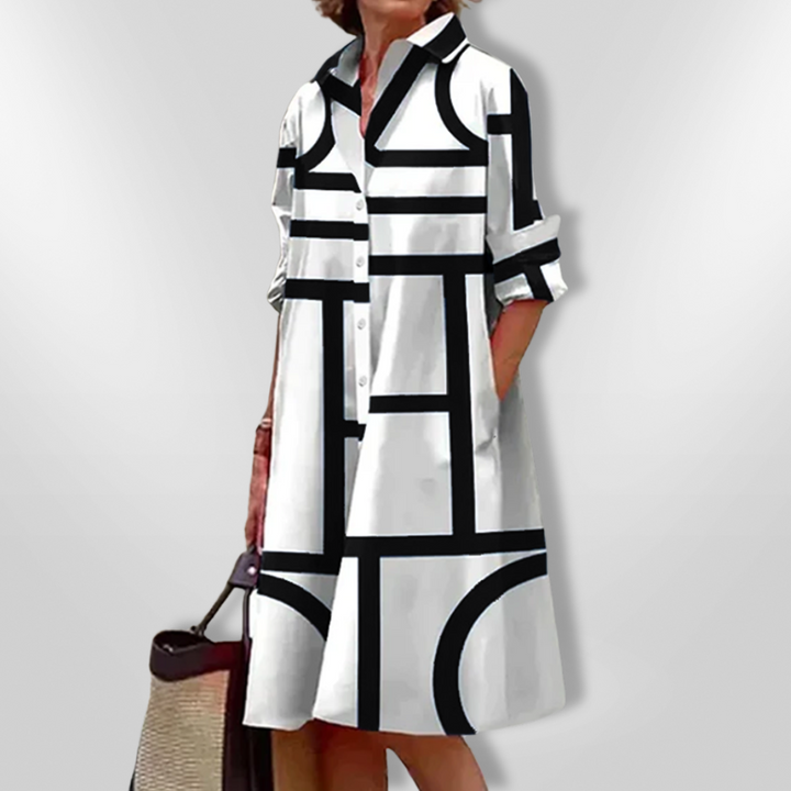 Camilla | Midi-Kleid mit geometrischem Design