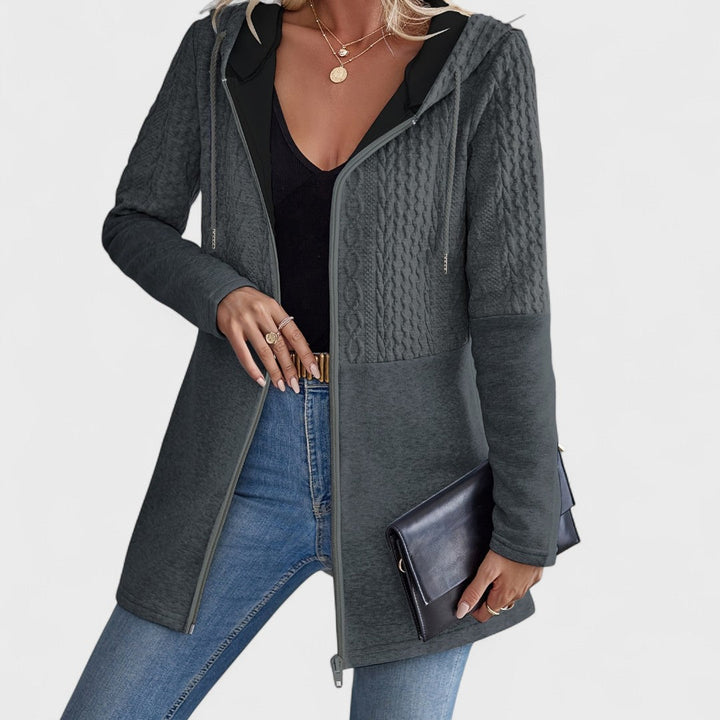 Valentino – Eleganter grauer Cardigan mit Kapuze für Frauen