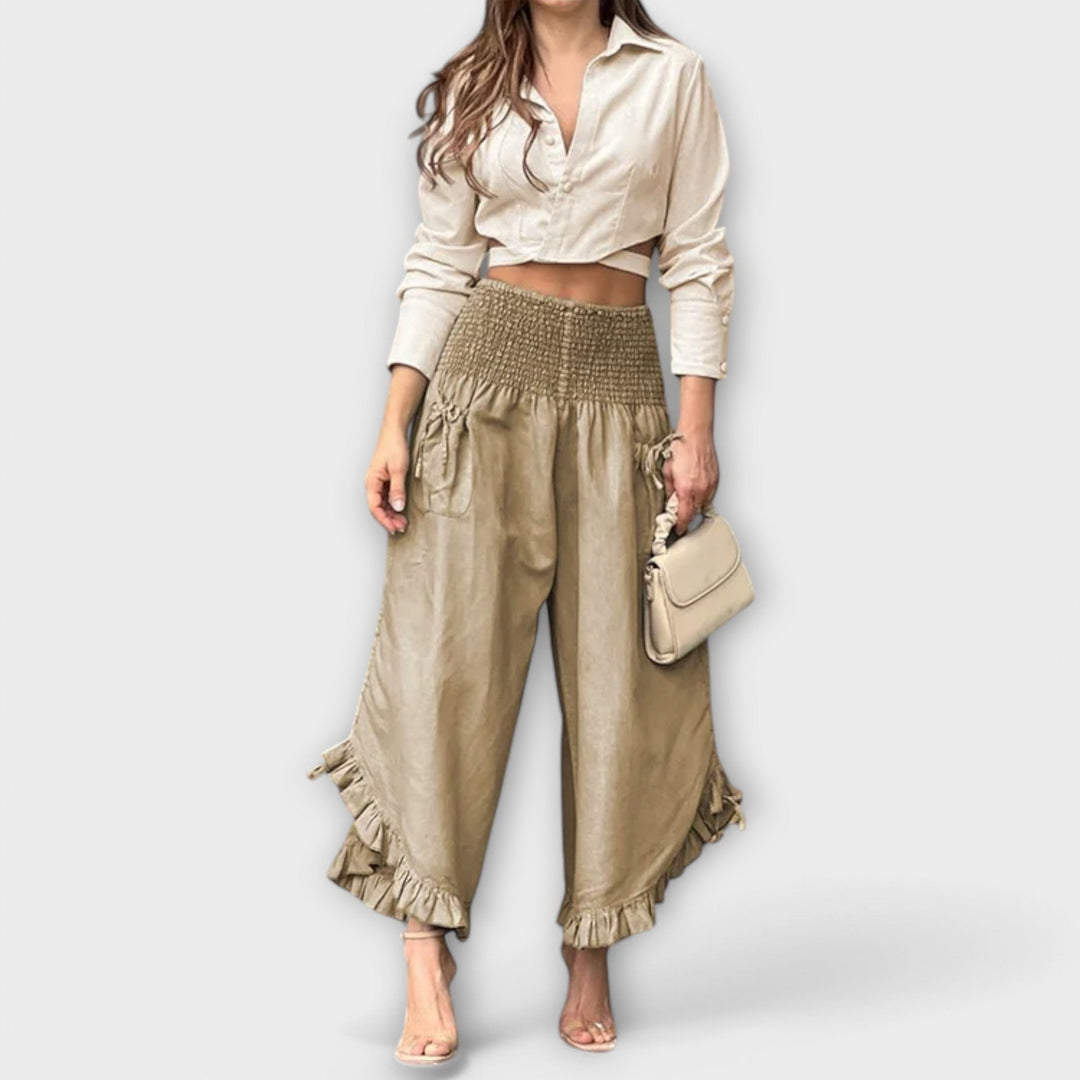 Jaya - Lockere Leinenhose mit stilvollen Falten