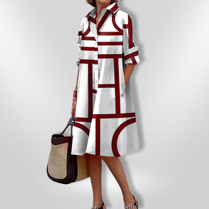 Camilla | Midi-Kleid mit geometrischem Design