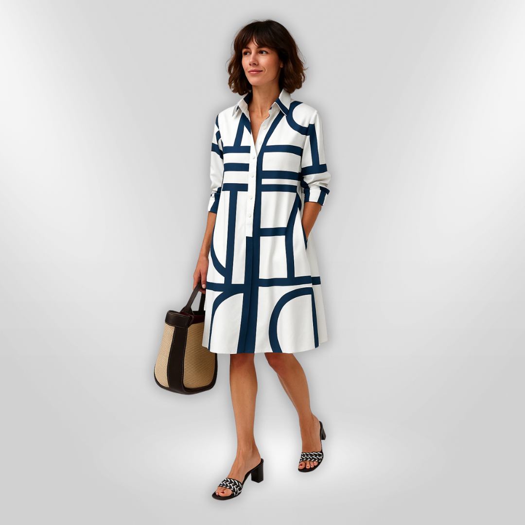 Camilla | Midi-Kleid mit geometrischem Design