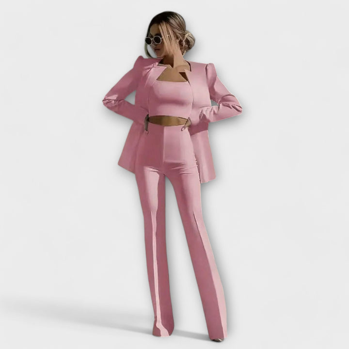 Selina – Stylisches Drei-Teile-Set (Blazer, Top, Hose)