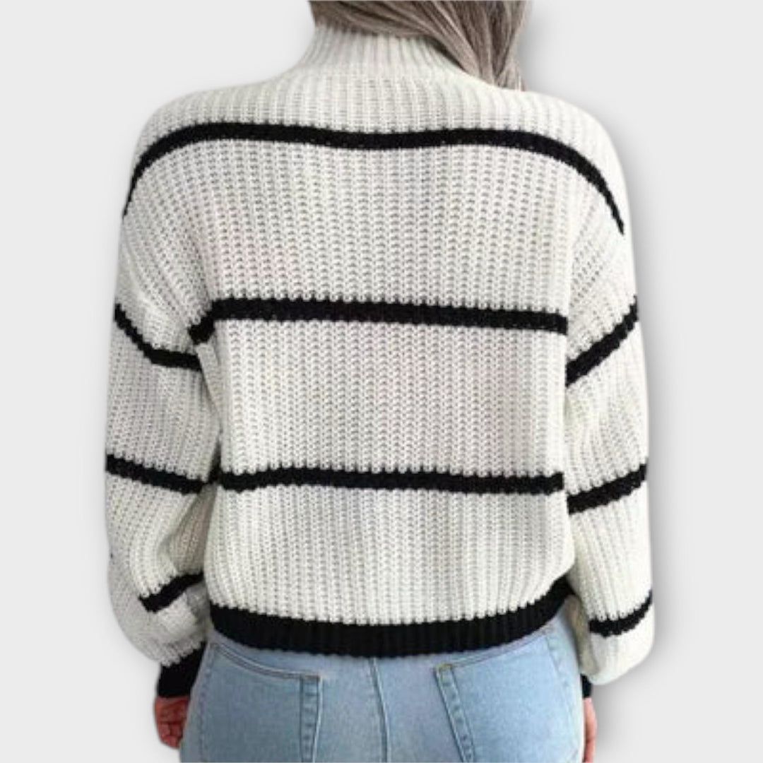 Chavala - Gestreifter Rollkragenpullover