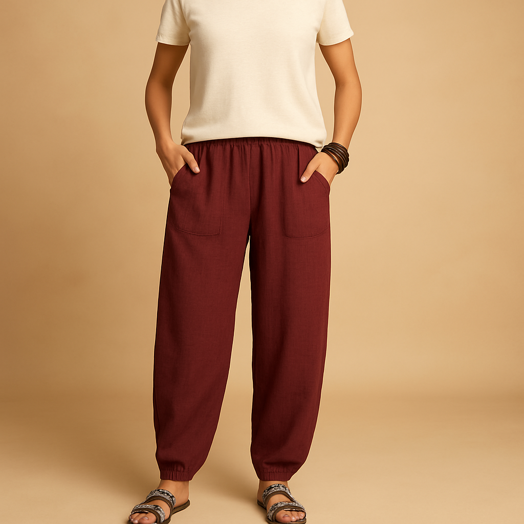 Séverine™ | Hohe Taille Boho-Hose