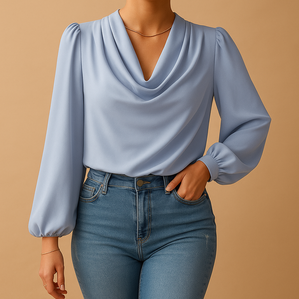 Laurence™ | Chiffonbluse mit V-Ausschnitt