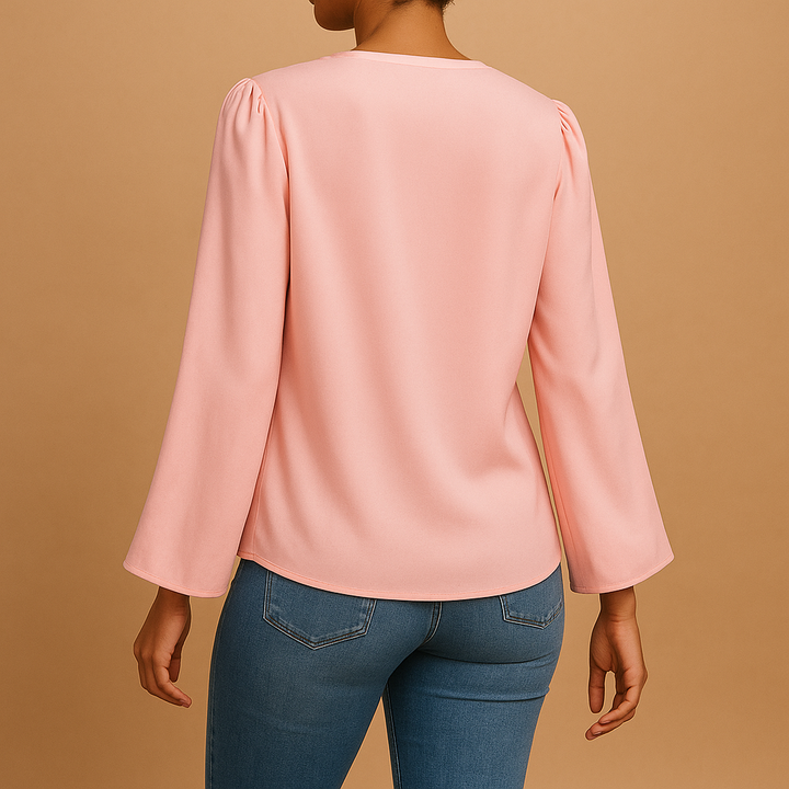 Laurence™ | Chiffonbluse mit V-Ausschnitt