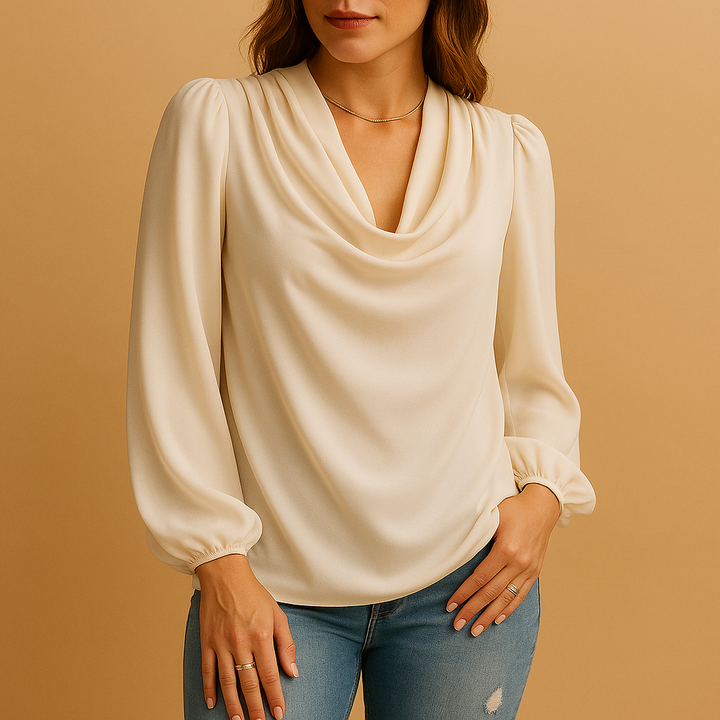 Laurence™ | Chiffonbluse mit V-Ausschnitt