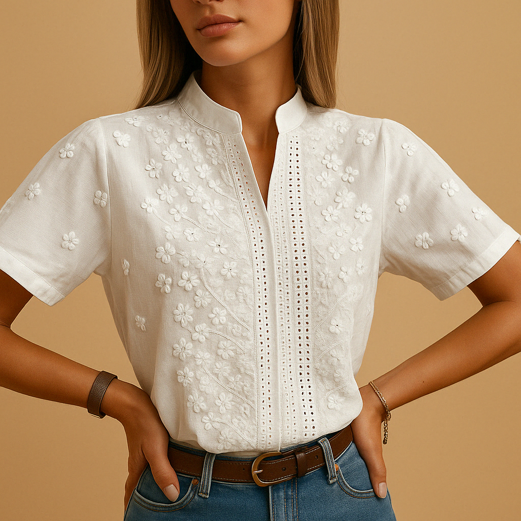 Azélie™ | Moderne Weiße Bluse