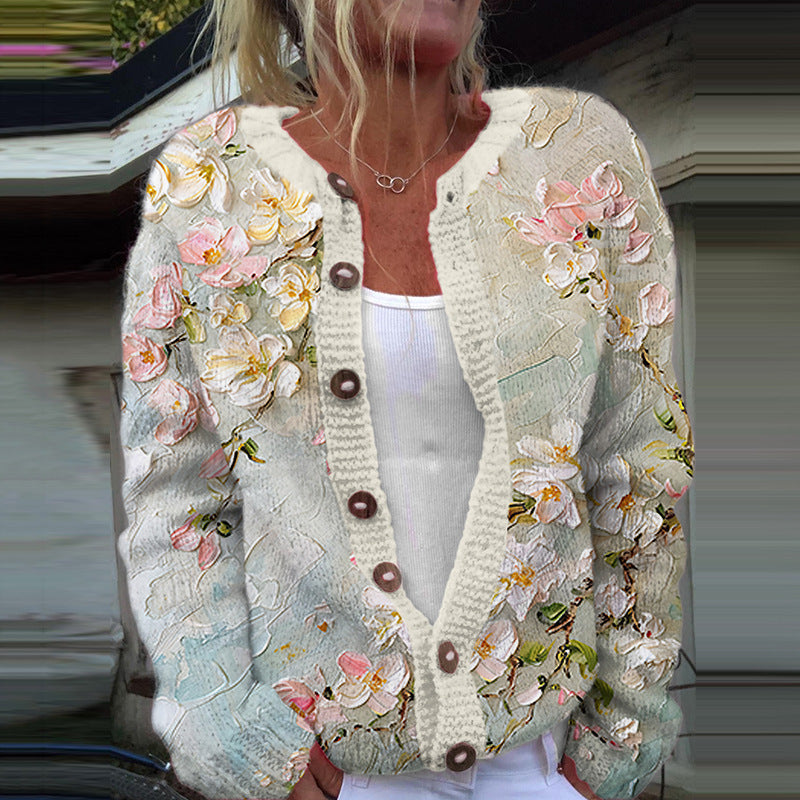 Chloe - Vintage Floral Cardigan Pullover