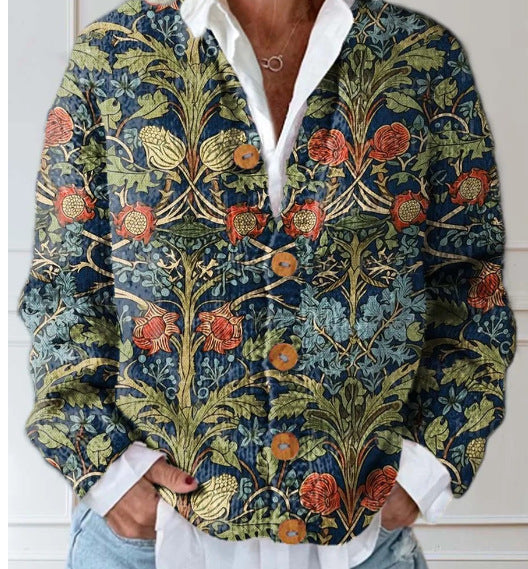 Chloe - Vintage Floral Cardigan Pullover