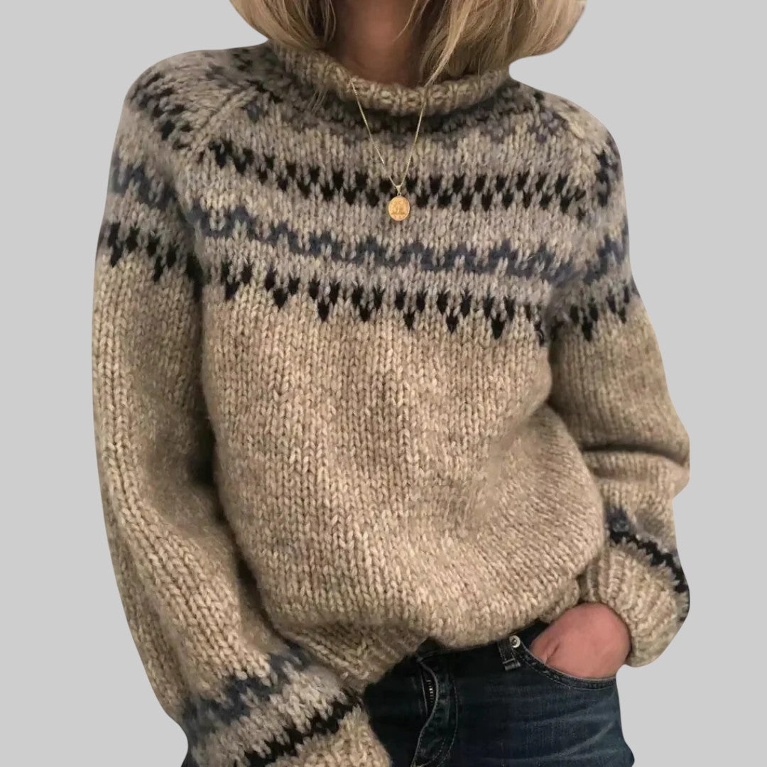 Ashley - Vintage Handgefertigter Isländischer Pullover