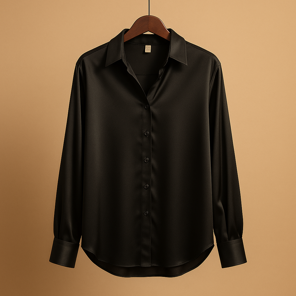 Blandine™ | Bluse Satin Mit Umgeschlagenem Kragen