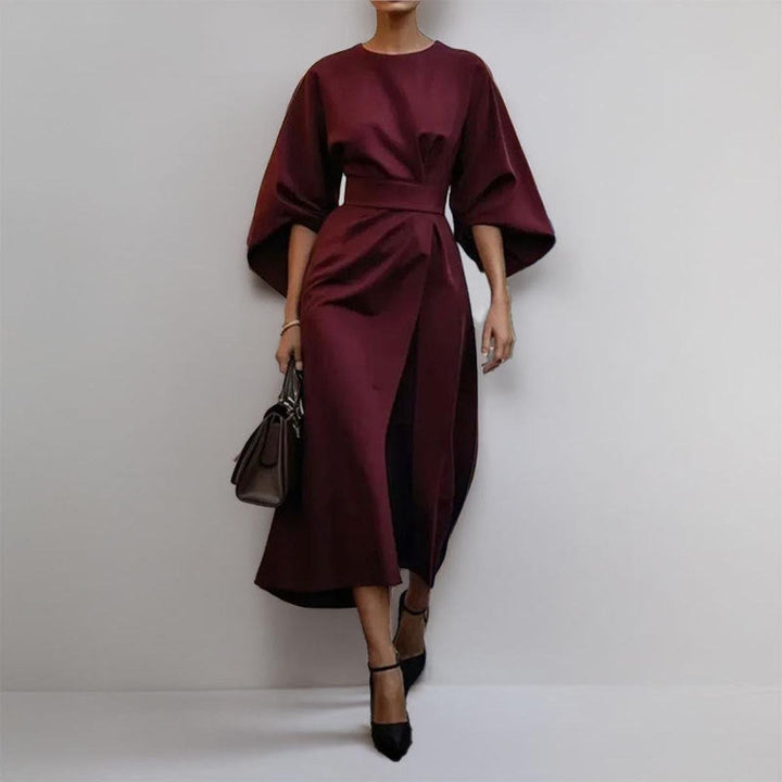 Eldra | Satin Gefühl Batwing Ärmel Maxi Kleid