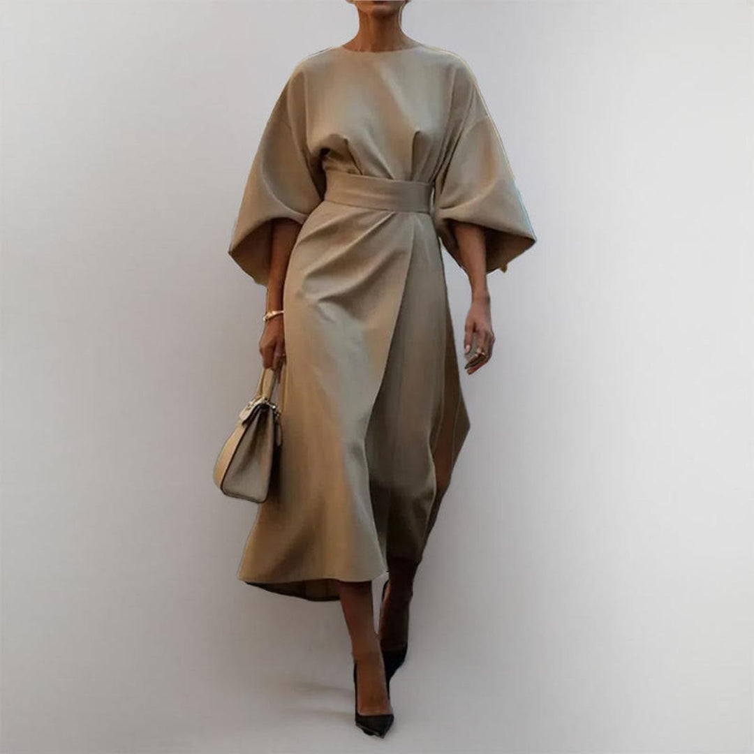 Eldra | Satin Gefühl Batwing Ärmel Maxi Kleid