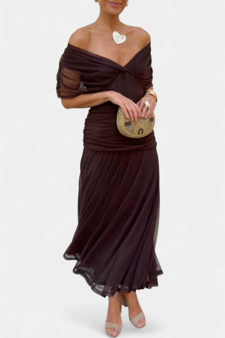 Freya - Fließendes Floral V-Ausschnitt Kleid