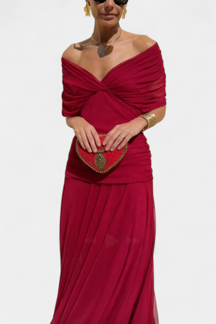 Freya - Fließendes Floral V-Ausschnitt Kleid