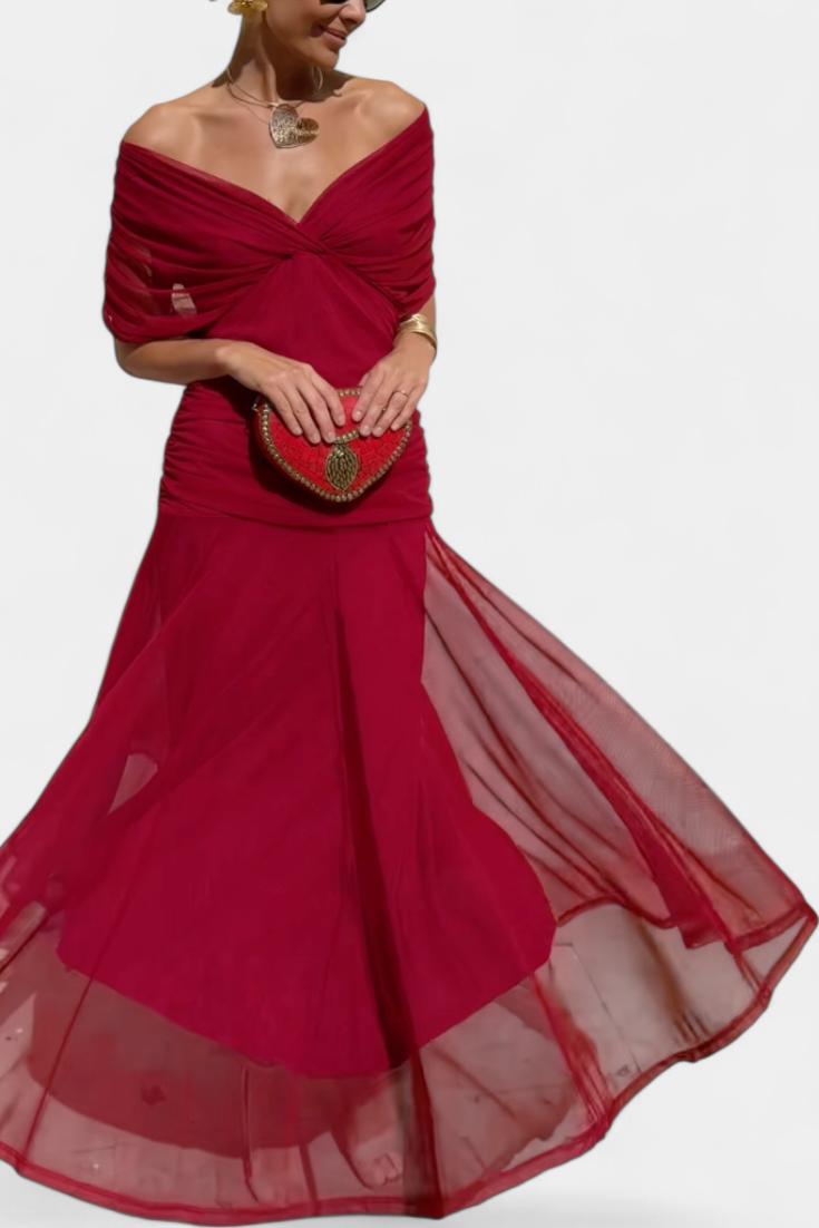 Freya - Fließendes Floral V-Ausschnitt Kleid