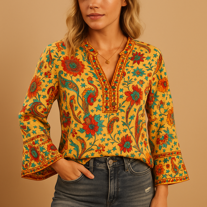 Gaëlle™ | Ausgestellte Blumenbluse
