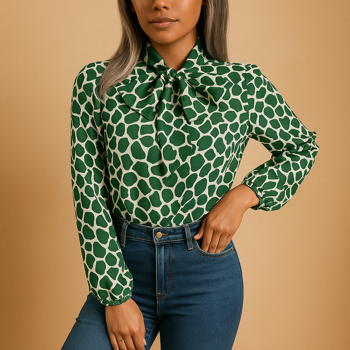 Bérénice™ | Bluse mit Punkten und Schleife