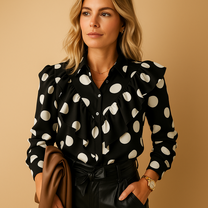 Coralie™ | Bluse mit V-Ausschnitt und Volants