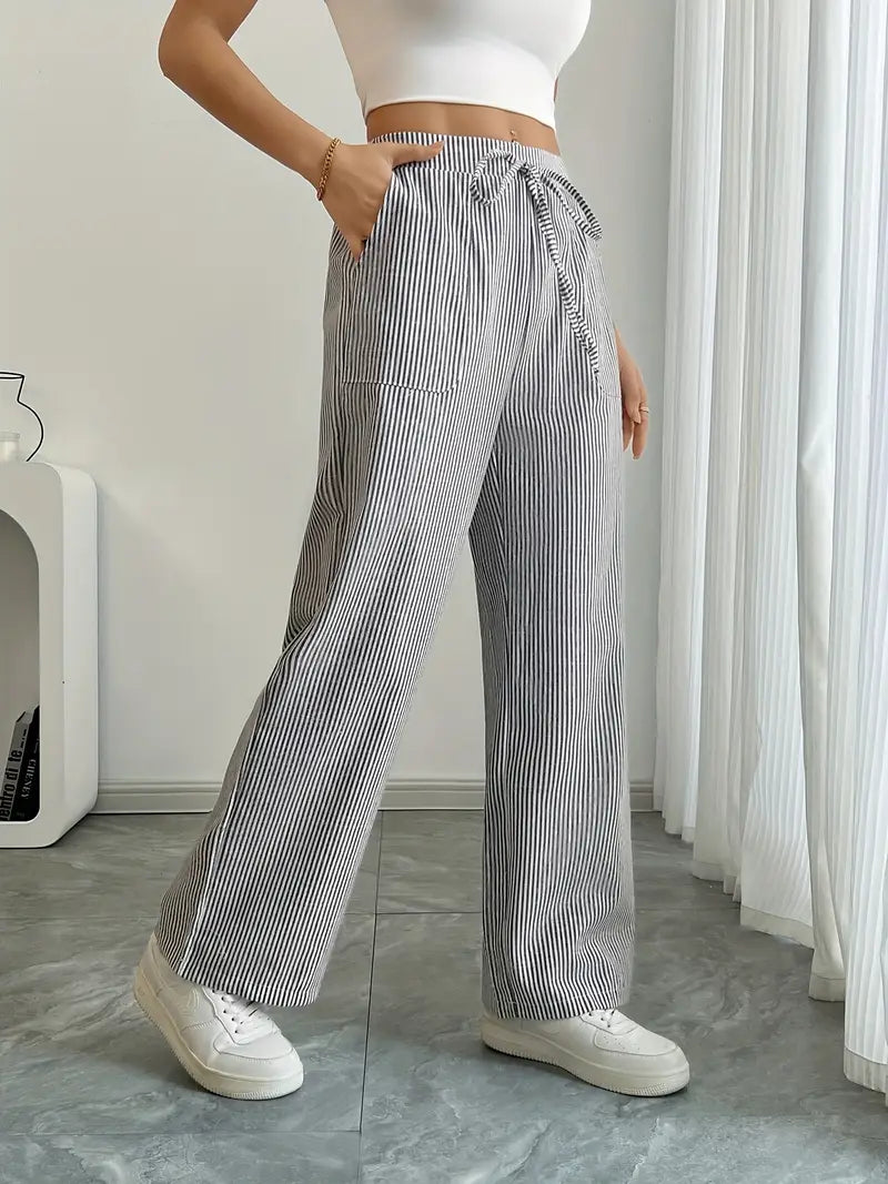 Alina™ | Elegante gestreifte Hose mit Taschen
