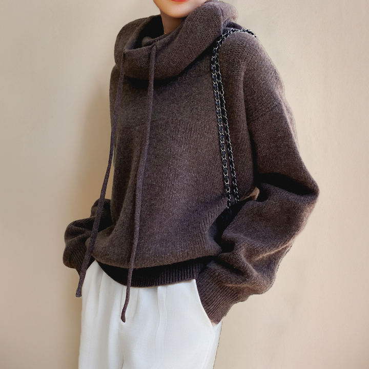 Amina - Luxe Merinowolle Hoodie Eleganz